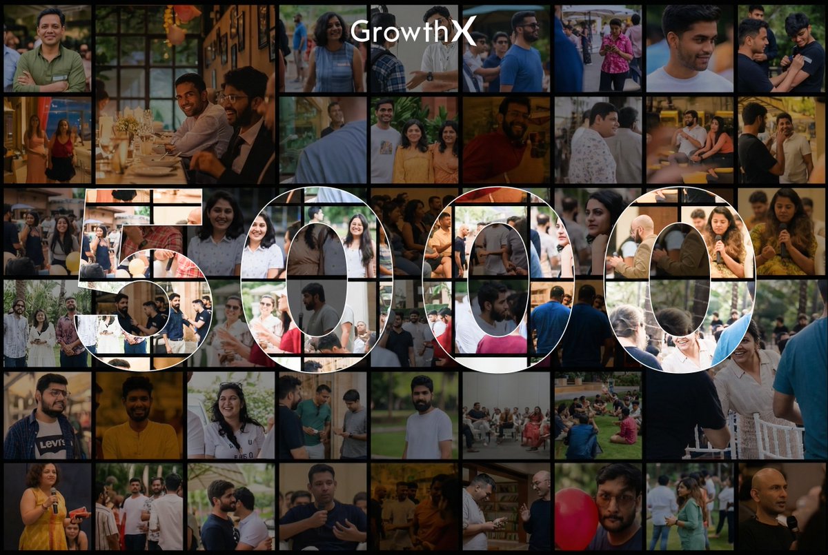 been building growthx for 4 yrs now.
just crossed 5,000 members.
five things i learned building gx

1/ curation is the entire game

we reject 91% of applicants. not because we're elite. because standards create culture.

last month, a founder with 10cr funding applied. great
