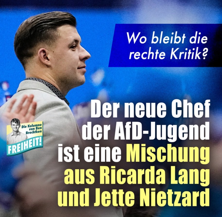 Ist es der politischen Rechten wirklich egal – nachdem sie sich jahrelang über Ricarda Langs fehlende Qualifikation lustig machte und sich über Jette Nietzards Radikalität und Nähe zu Extremisten und Gewaltsymbolik empörte – dass mit Jean-Pascal Hohm jemand ohne Berufsabschluss,