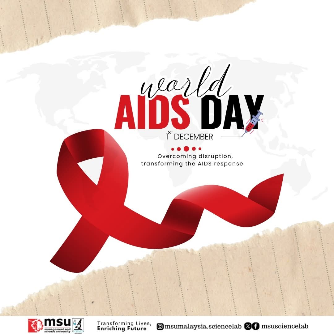 MSUsciencelab's tweet image. Red ribbon, strong voices. ❤️🌍

Let’s continue transforming the AIDS response and working towards a healthier, informed future.

#MSUScienceLab 
#WorldAIDSDay 
#HealthAwareness 
#EndTheStigma
#beMSUrians 
#MSUmalaysia