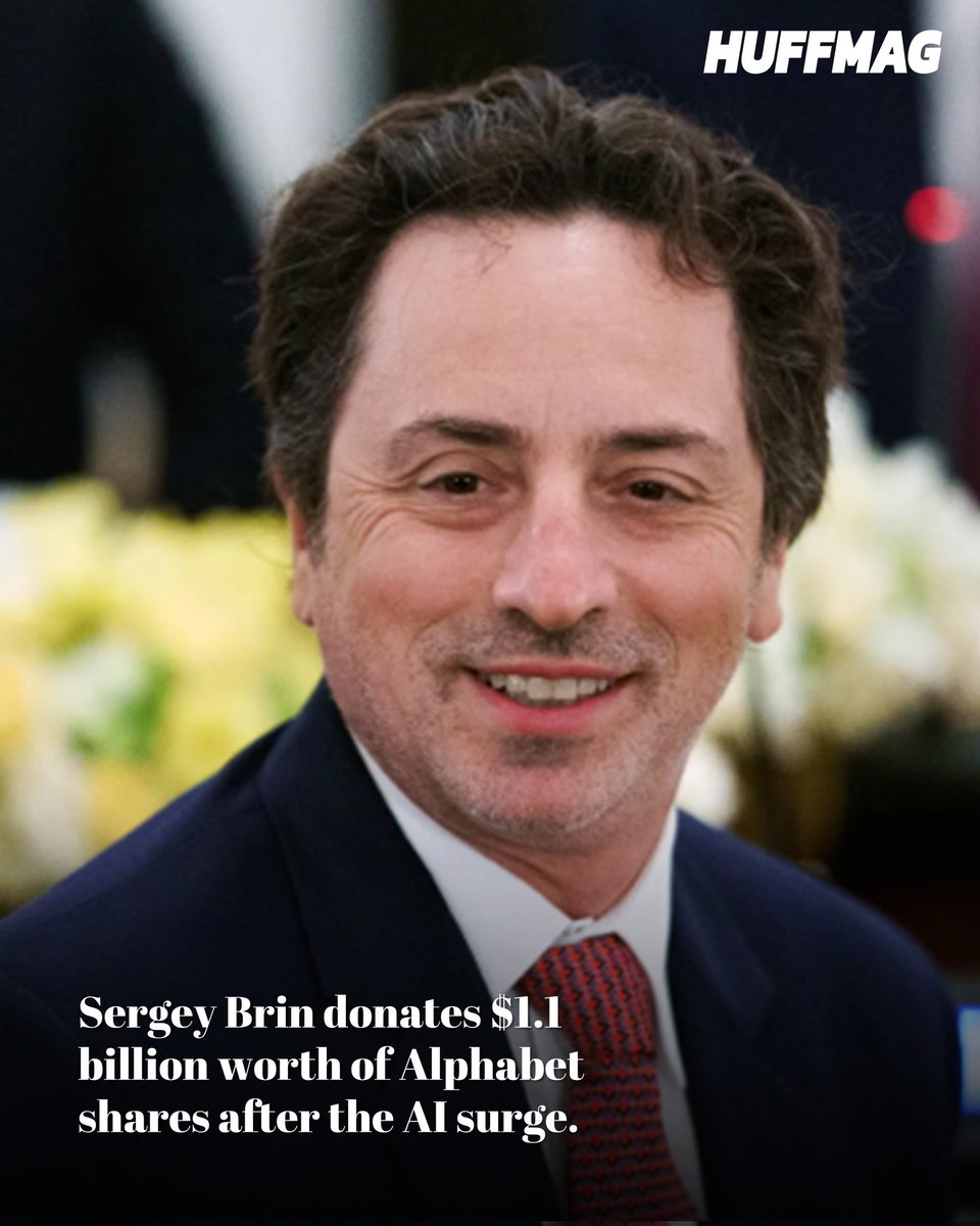 huffmagz's tweet photo. Sergey Brin donates $1.1B in Alphabet shares following the AI-driven market surge — a major philanthropic move amid tech’s rapid evolution.

#Philanthropy #InnovationLeadership #BusinessInsights #huffmag #huffmagpress #huffmagfeature #huffmagarticle #huffmagcover #huffmagnews https://t.co/0KaxadsUZH