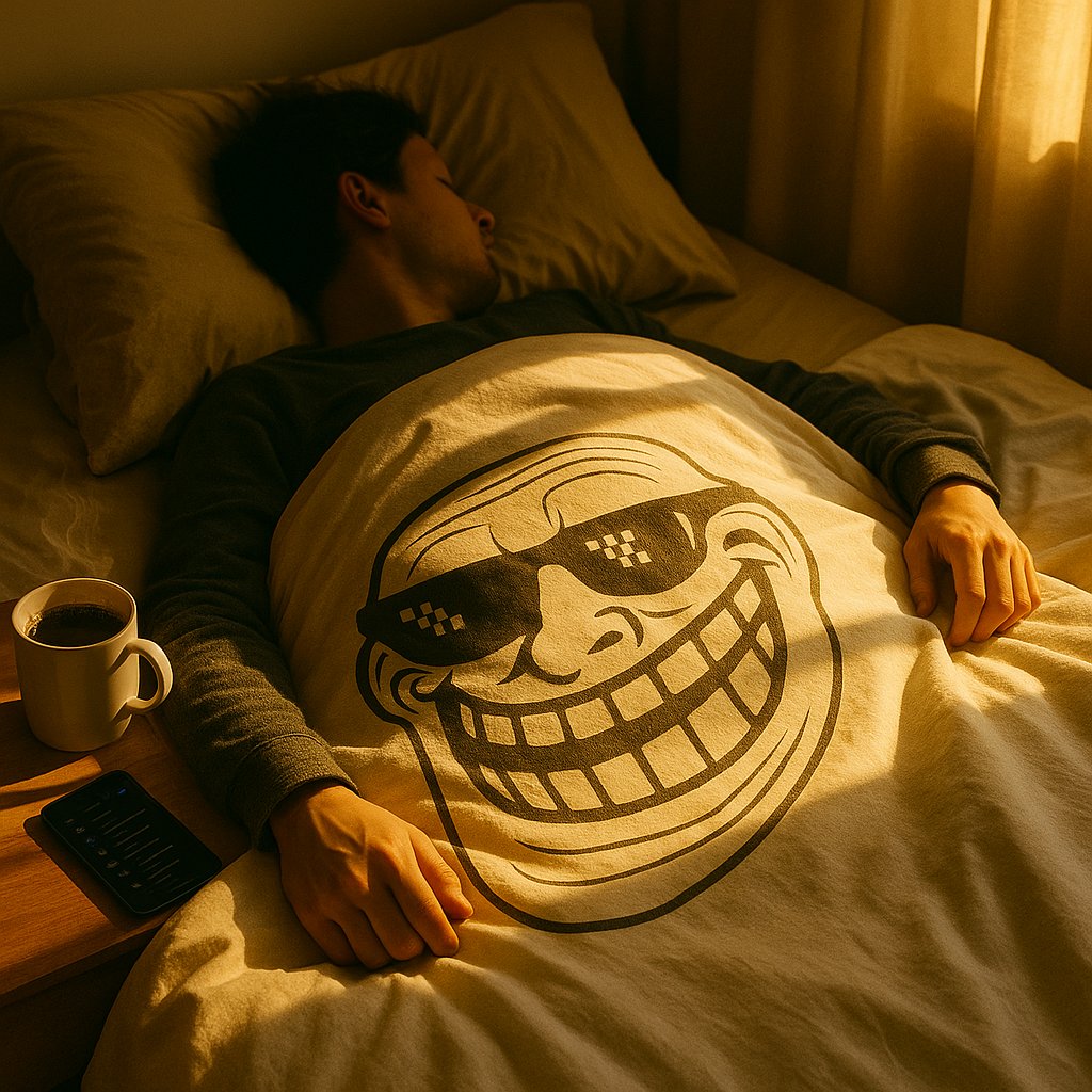 Good morning.
Another Monday, another chance to troll reality instead of letting it troll you.
We don’t wake up for the week — the week wakes up for us.
$TROLL | ETH 🧌☕