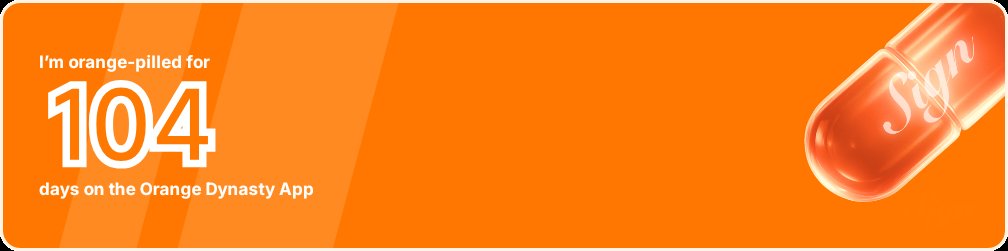 I've been Orange-Pilled and Seeing Signs for 104 days 👀🧡🐉.Join the app and be a better version of yourself!
orange.sign.global/app?user=19M6M…