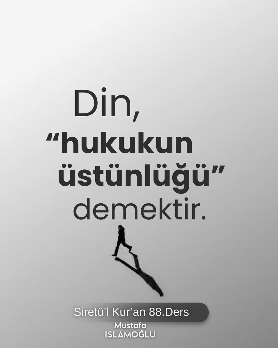"Din, hukukun üstünlüğü demektir." Mustafa İSLAMOĞLU (88. dersin tamamını link aracılığıyla izleyebilirsiniz.  youtube.com/live/NJpobn4Gn… ) #kuranınhayatyolculuğu #siretülkuran #mustafaislamoğlu