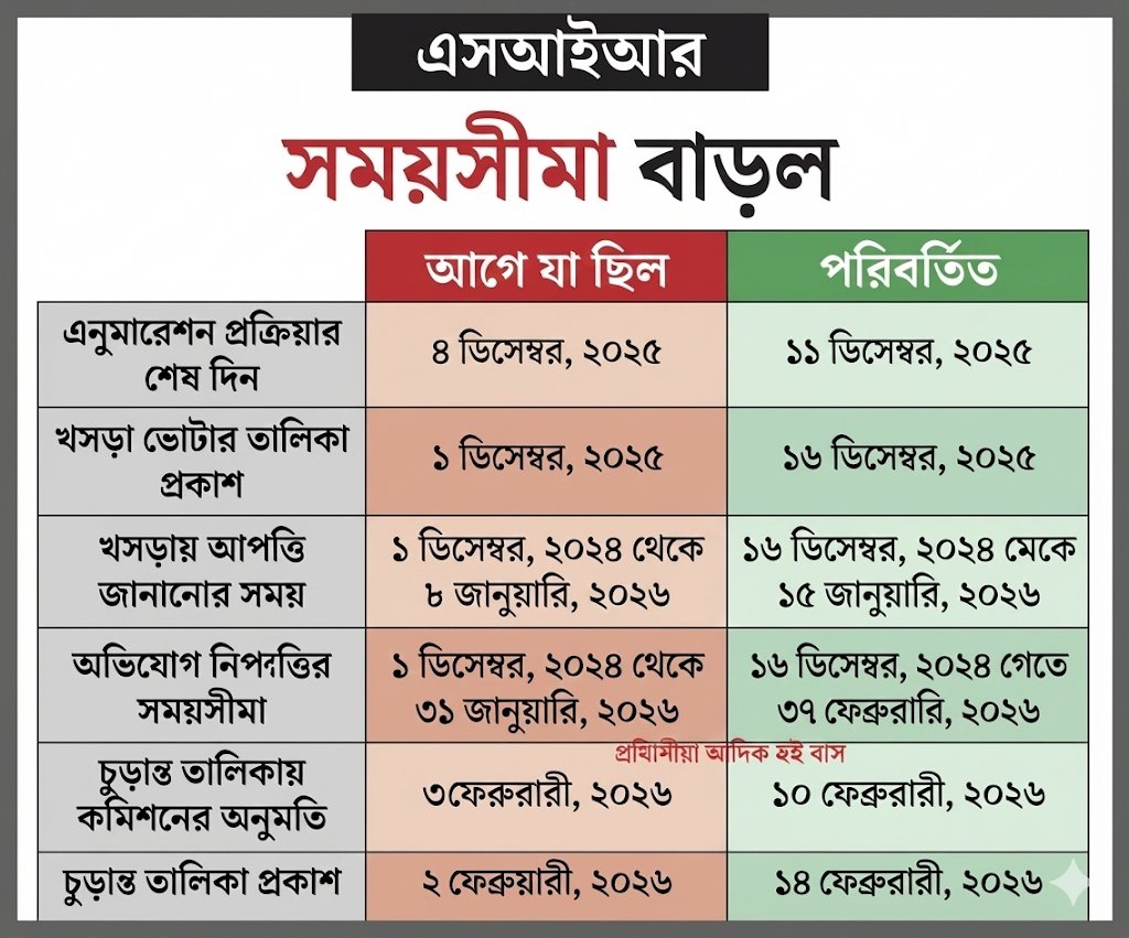 Rabiul_Islam11's tweet image. BREAKING: SIR-এর সময়সীমা বাড়ানো হয়েছে!
শেষ মুহূর্তে যেন কেউ সমস্যা না পড়ে—এটা সত্যিই স্বস্তির খবর।
এখনই আপনার কাজগুলো সম্পূর্ণ করুন, সুযোগ এবার হাতছাড়া করবেন না! 💪📄🔥
#SIR_Update #timeextension #DeadlineExtended #BreakingNews #OfficialUpdate #StudentsAlert #ImportantNotice…