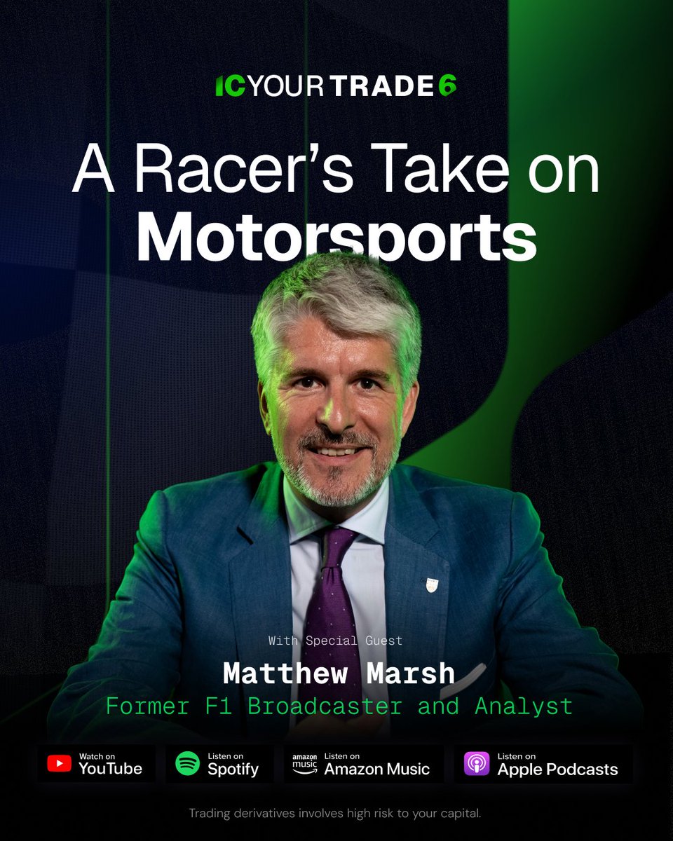 What really fuels success in motorsport? 
In #ICYT6 Ep. 1, Kelly Latimer chats with racing veteran &amp; former F1 analyst Matthew Marsh — discussing strategy, sponsorships &amp; the business behind the world’s fastest sport. 🎧Out now.
 *Trading in securities involves s risk