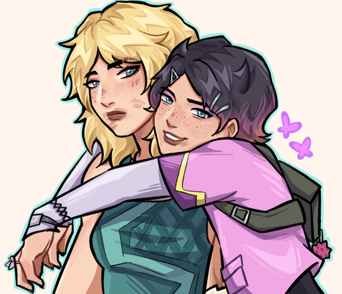 kirayoshi_'s tweet image. calm down clove she’s all yours 
#clovelock #VALORANT #deadlock #clove