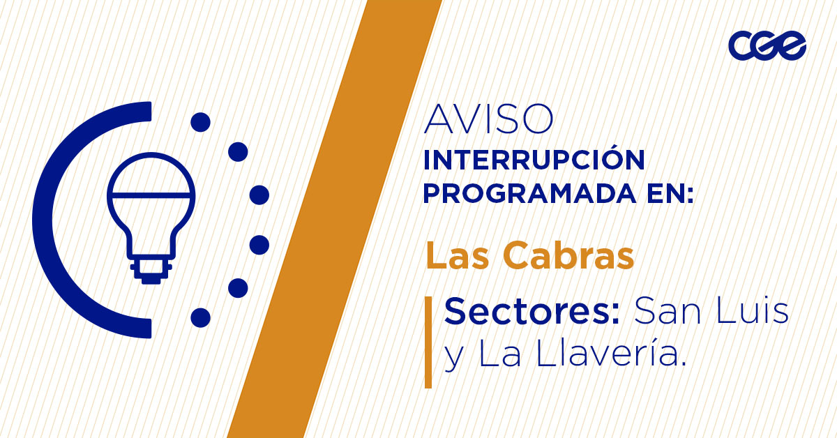 CGE_Clientes's tweet image. Para mejorar la calidad del suministro de nuestros clientes de #LasCabras, este lunes, entre 14:00 y 17:30 horas, se realizará una #InterrupciónProgramada (sectores en la imagen 👇) debido a trabajos de mejoras. Recuerda desconectar tus artefactos 🔌