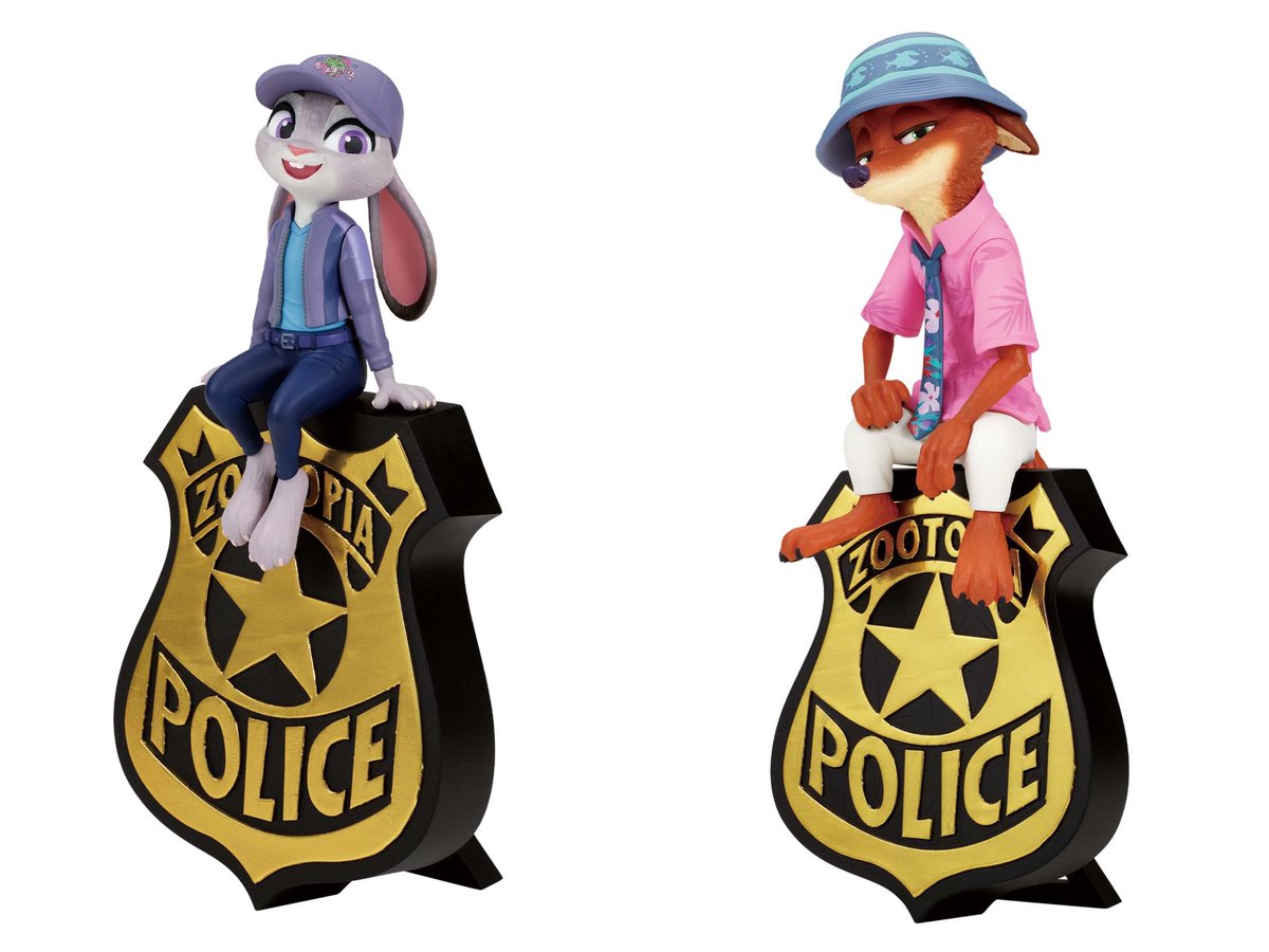内袋未開封　ズートピア 2 警官　警察官　ポリス　ニック ジュディ 2体 miniso ズートピア 新品 未開封 袋未開封】minisoディズニー