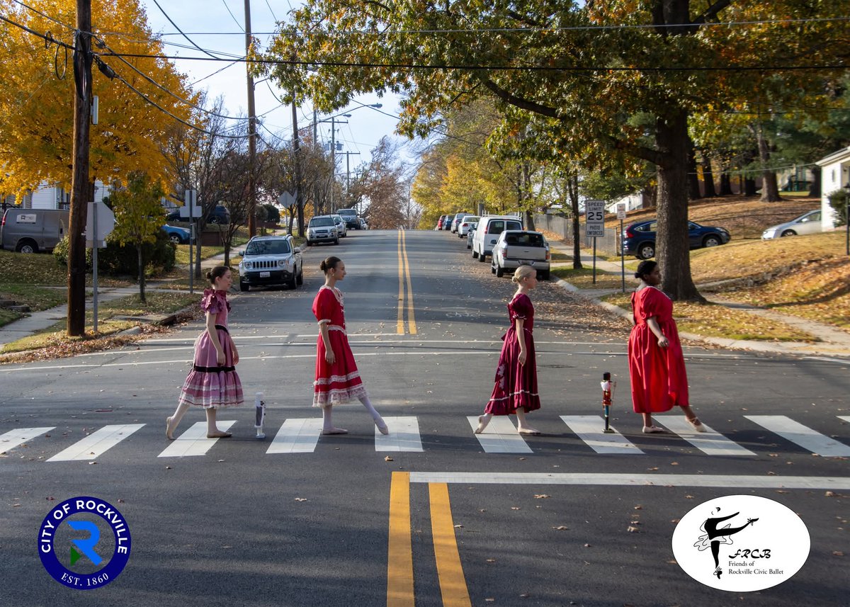 FriendsRcb's tweet image. Rockville is very walkable and great place to recreate Abbey Road just like the @RockvilleBallet Claras (Lilian, Hannah, Willa &amp;amp; Kaylin)!

🗓️: Dec. 5-7 &amp;amp; 12-14.  
🎟️: fscottfitzgerald.showare.com/eventperforman…
💵: $17/adults &amp;amp; $13/Seniors &amp;amp; Kids
📍: Fitzgerald Theatre

@Rockville411