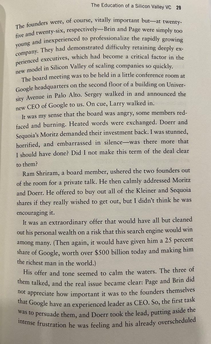 gerstenzang's tweet image. When Doerr and Moritz asked for their money back from Google.