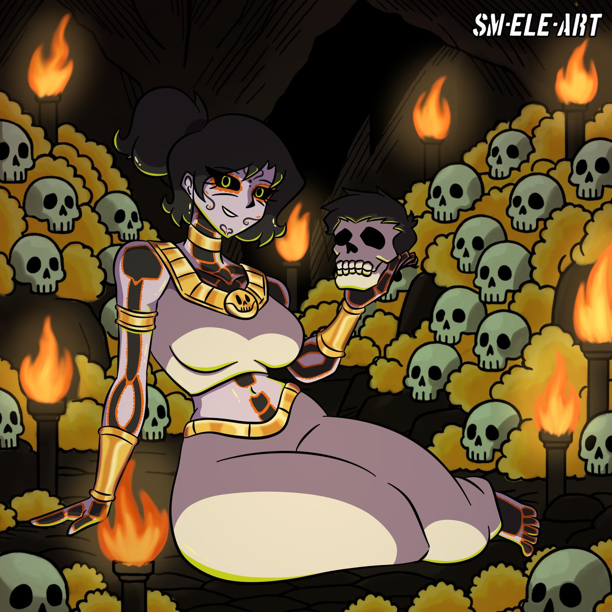 tarde como siempre pero mejor tarde que nunca ilustración para el #DiaDeMuertos 

#oc #illustration #drawings #dibujodigital #digitalart #art