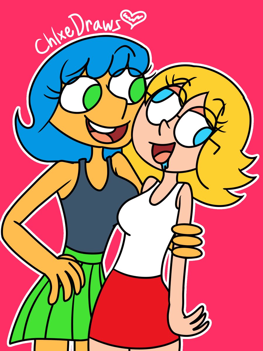 CKitten58's tweet image. Leslie and Brianne 💕🏳️‍🌈 Wacky Lesbian Hour Fanart for @keithjohnstack