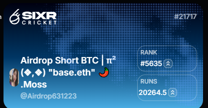 Airdrop631223's tweet photo. GM! tiếp tục với môn thể thao ngoài đời thực @SIXR_cricket  được đưa vào trên Blockchain mootk sự cải cách lớn 

Tham gi cùng tôi kiếm #RUNS đổi  những giải thưởng đang chờ đón :https://t.co/T29oHh64nC  
Kết nối X và làm nhiệm vụ
@KaitoAI #KAITO #SIXRcricket https://t.co/ZtyzyXPagL