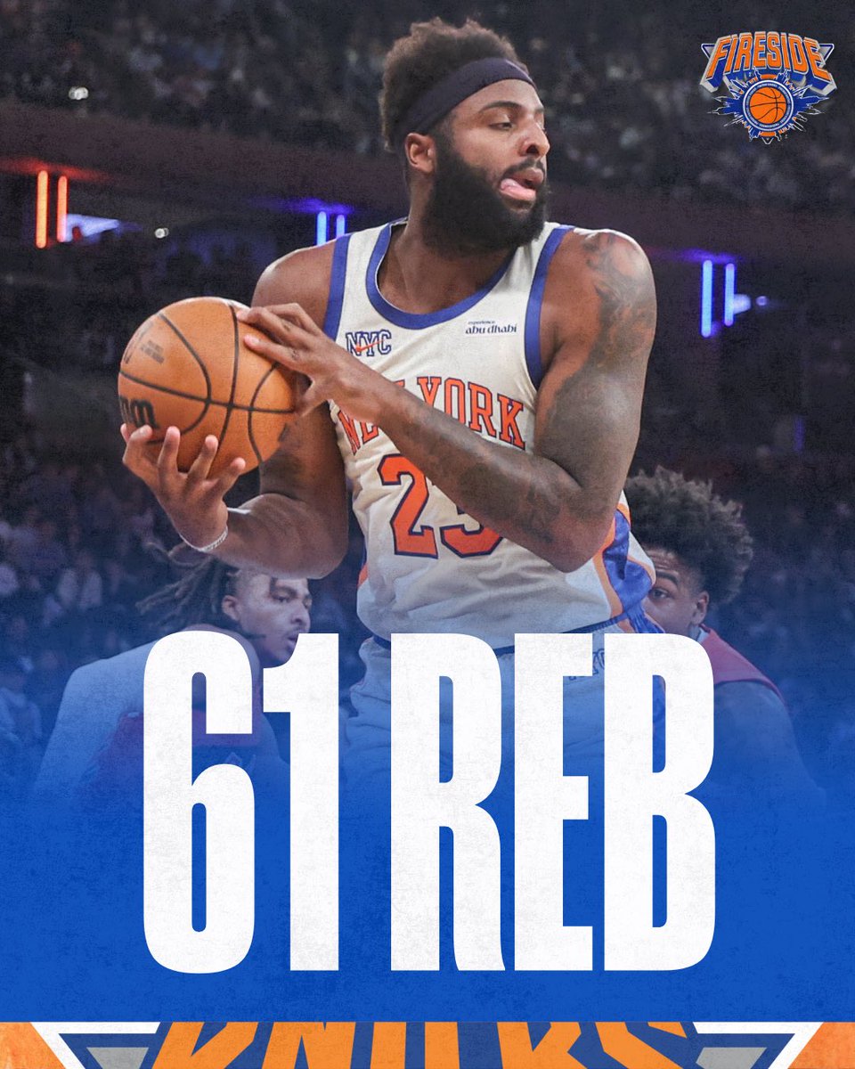 FiresideKnicks's tweet image. New York sets a SEASON-HIGH in rebounds tonight vs. Toronto 🔥