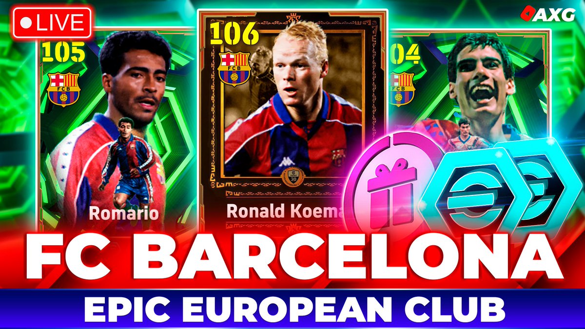 Epic European + Club Selection eFootball ✅ Romario 106 Ronald Koeman &amp; Guardiola ⭐️ Live eFootbalL AXG
YouTube 🔴
youtube.com/live/P0q6BeqjN…
Kick 🟢 kick.com/axgames Twitch 🟣 twitch.tv/axelgamesplays  

#eFootball #eFootball2026 #eFootballMobile #AXG #イーフト
