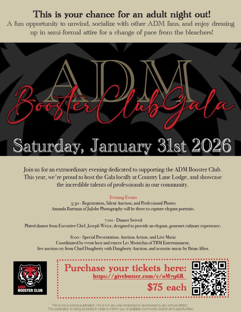 ADMBoosterClub's tweet image. Here’s a gift idea for that hard-to-shop-for Tiger Fan: Tickets to the Gala!