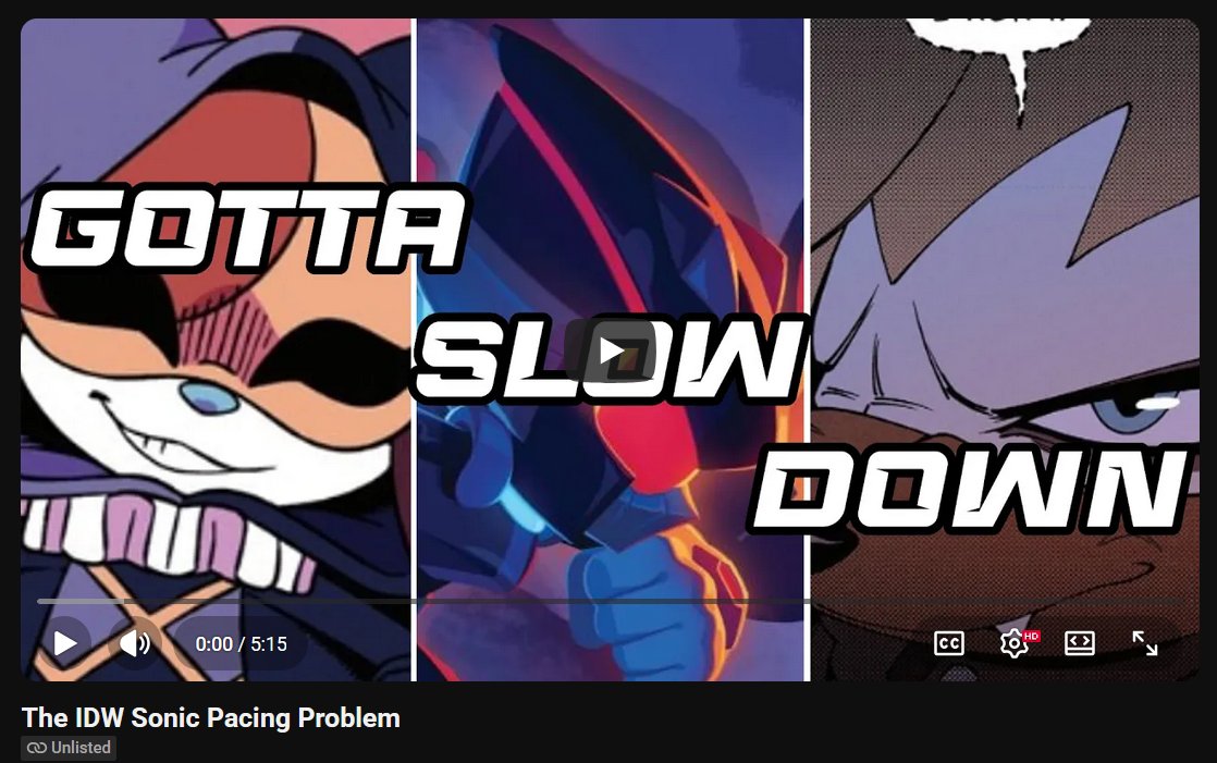HagusAnimations's tweet image. Made a video about IDW&apos;s pacing, and why I think the current arcs have felt rushed. Gonna be making it public tomorrow.

It&apos;s not the highest quality thing ever, but hopefully more people will watch a 5 minute video than ready a 15 post thread on here lol