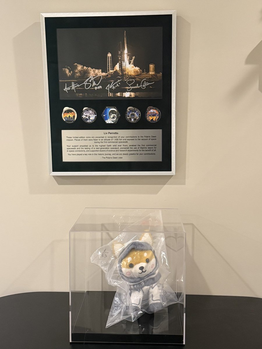 rebeccaperrotto's tweet image. Asteroid finally has a permanent display home, space dust and all!

A special thank you to the @PolarisProgram for the amazing plaque for Liv!  ❤️
@rookisaacman @Gillis_SarahE @annawmenon @KiddPoteet