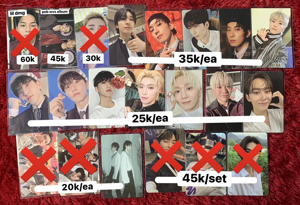cheoliebae's tweet image. #wts aab seventeen vernon mingyu scoups wonwoo hao/the 8 hoshi dino jun seungkwan woozi joshua jeonghan vernon dk pob weverse ver hype vibes CxM

• harga inc pack
• splitpay/keep event with dp
• negotiable/boleh lihat condi dulu

❌NOT FOR SENSITIVE BUYER❌