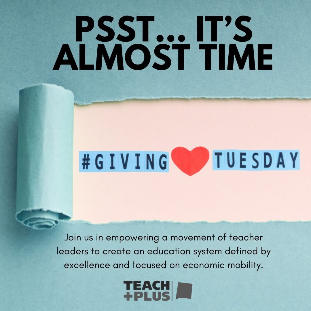 This Giving Tuesday, invest in teachers, transform education!

Your gift supports teacher leaders who are driving better schools, stronger systems, &amp; brighter futures for students across NM. Every dollar helps teachers lead change that lasts.

📅 Plan to give on #GivingTuesday