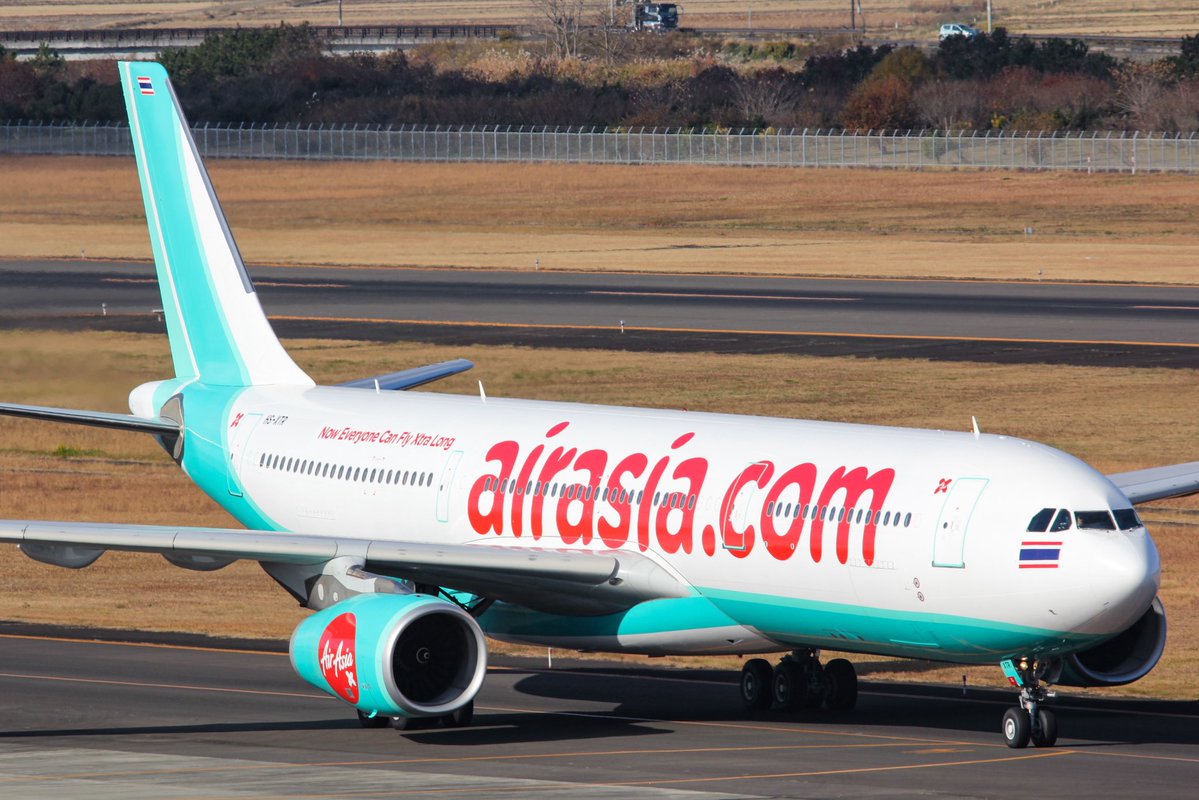 B77W_JPN's tweet image. 仙台空港にタイ・エアアジアX就航！
A330-343 (HS-XTR)で飛来！

Flynasとエアアジアのハイブリットカラーです！

#仙台空港
#タイ・エアアジアX