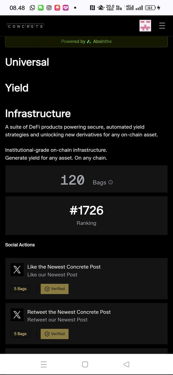 Chimil418's tweet image. GM  CT

These are my points on @ConcreteXYZ , join to get points

points.concrete.xyz/connections

Optional code is just for extra points

⬇️
Code : f0a97275