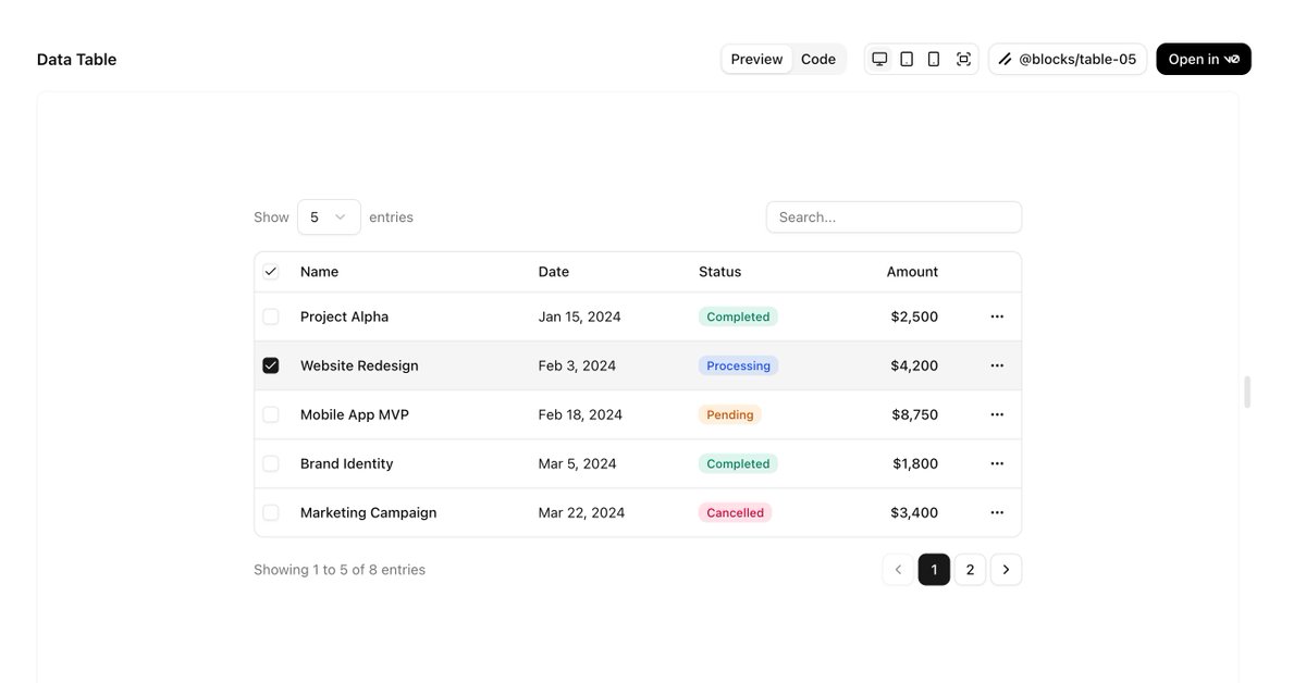 🎉 Partage d'une bibliothèque de composants open source cubiques basée sur shadcn/ui : blocs
Je l'ai parcouru rapideme