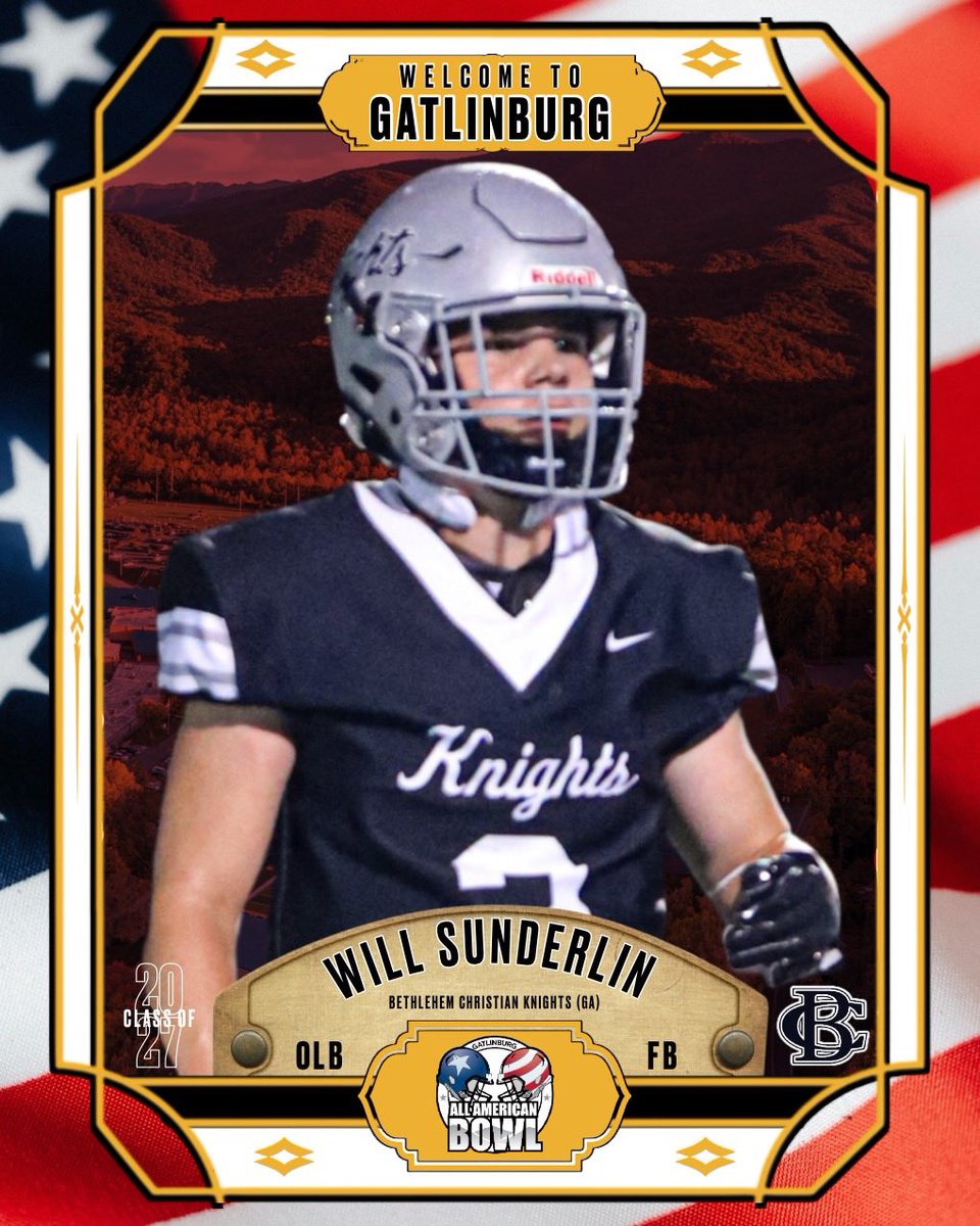 WSunderlin25246's tweet photo. Bless to be going back to the burg for the Class Of 27 game in Gatlinburg, Tennessee 
@GatlinburgBowl @damehova9 @CoachDaniels06 @GeorgiaPrepMag @NEGARecruits @NEGAFootball @nxt1sports @RecruitNE_GA @GAVarsityRivals @__AustinButler @coachgoodman53 https://t.co/MPmSgKkH4w