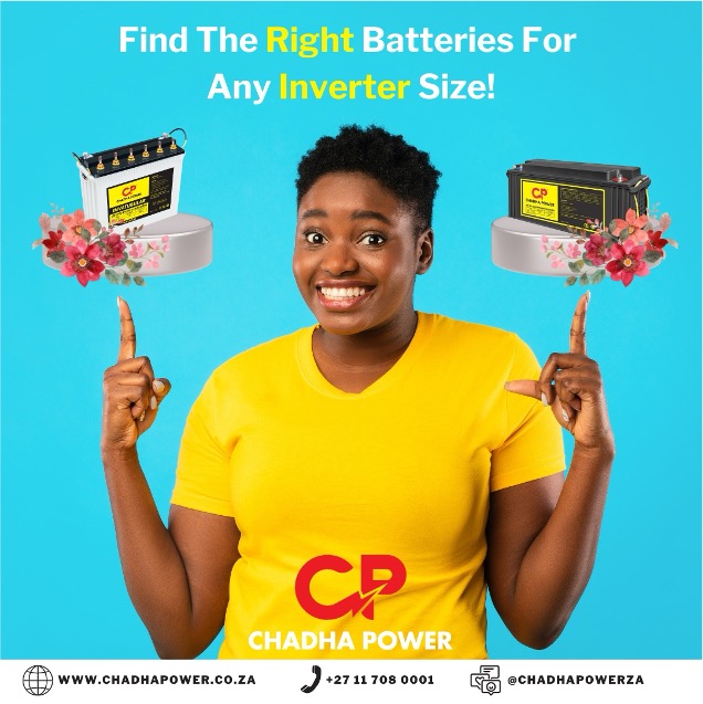 ChadhaPowerSA's tweet image. Are you looking for the best battery options for your inverter?

Contact Us Today:
Tel: +27 11 708 0001
Email: salessa@chadhapower.com
Website: chadhapower.co.za

#BackupPower #Plug&amp;amp;Play #PowerSolutions #ChadhaPower