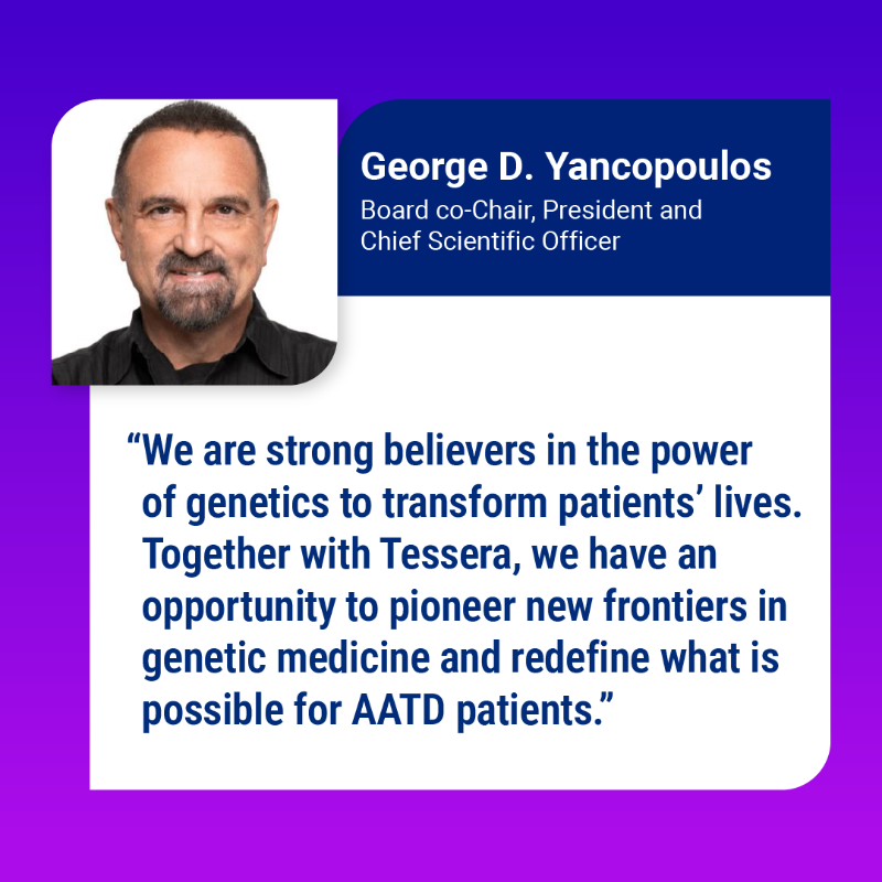 Regeneron's tweet photo. #BreakingNews: We’re excited to collaborate with @TesseraTx to combine our strengths in genetics and genetic medicines with Tessera’s Gene Writing™ genome engineering technology.