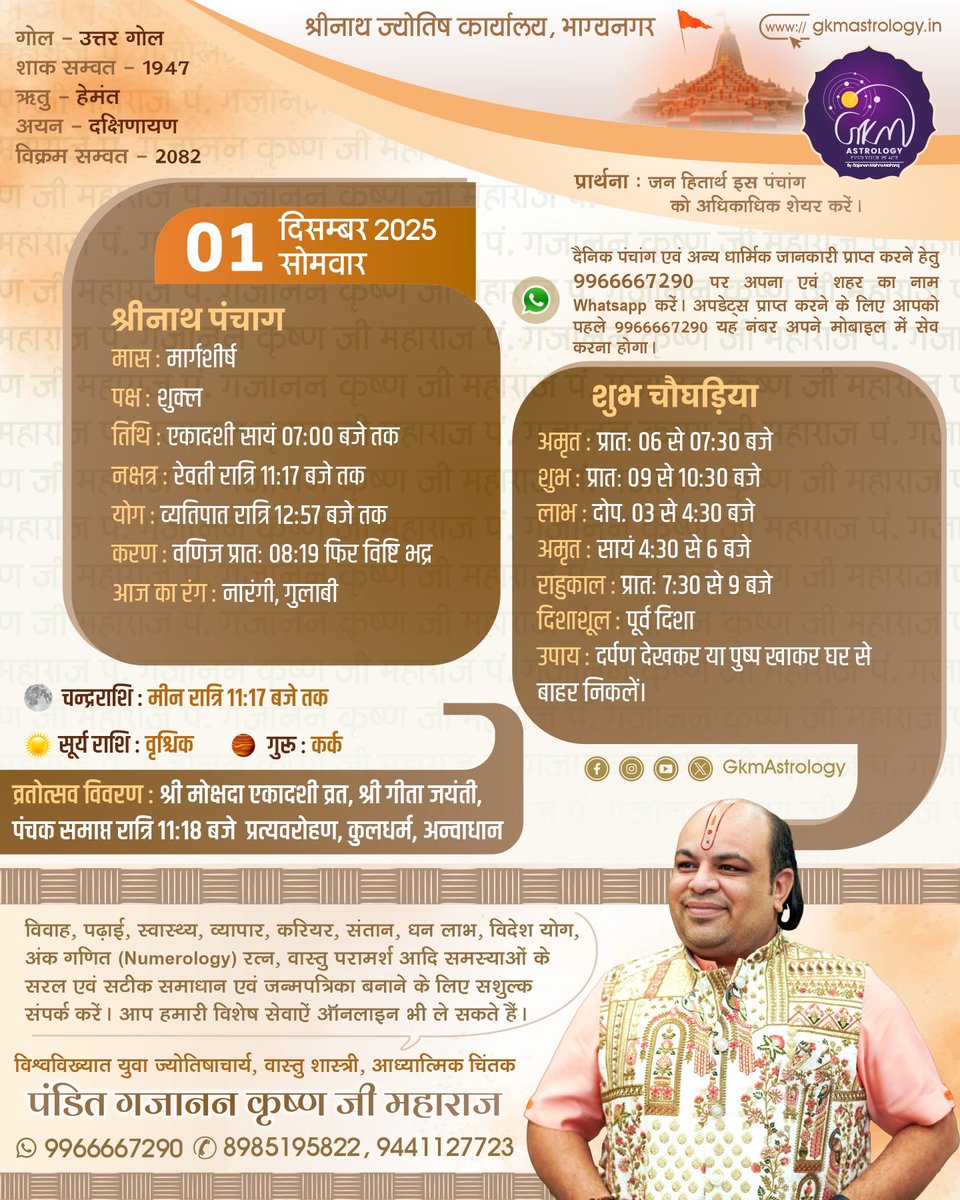 Gkmastrology's tweet photo. Plan Your Day With #Gkmpanchang आज का #पंचांग
#GkmSays #Astrology #TechyPanditJi #AajKaPanchang #Horoscope #zodiac #Jyotish #GKMAstrology #DailyPanchang #celebrityastrologer #vedicastrology #Panchang #Kundali #TodaysPanchang #GajananKrishnaMaharaj #GkmPanchang https://t.co/XVkUplFUPo