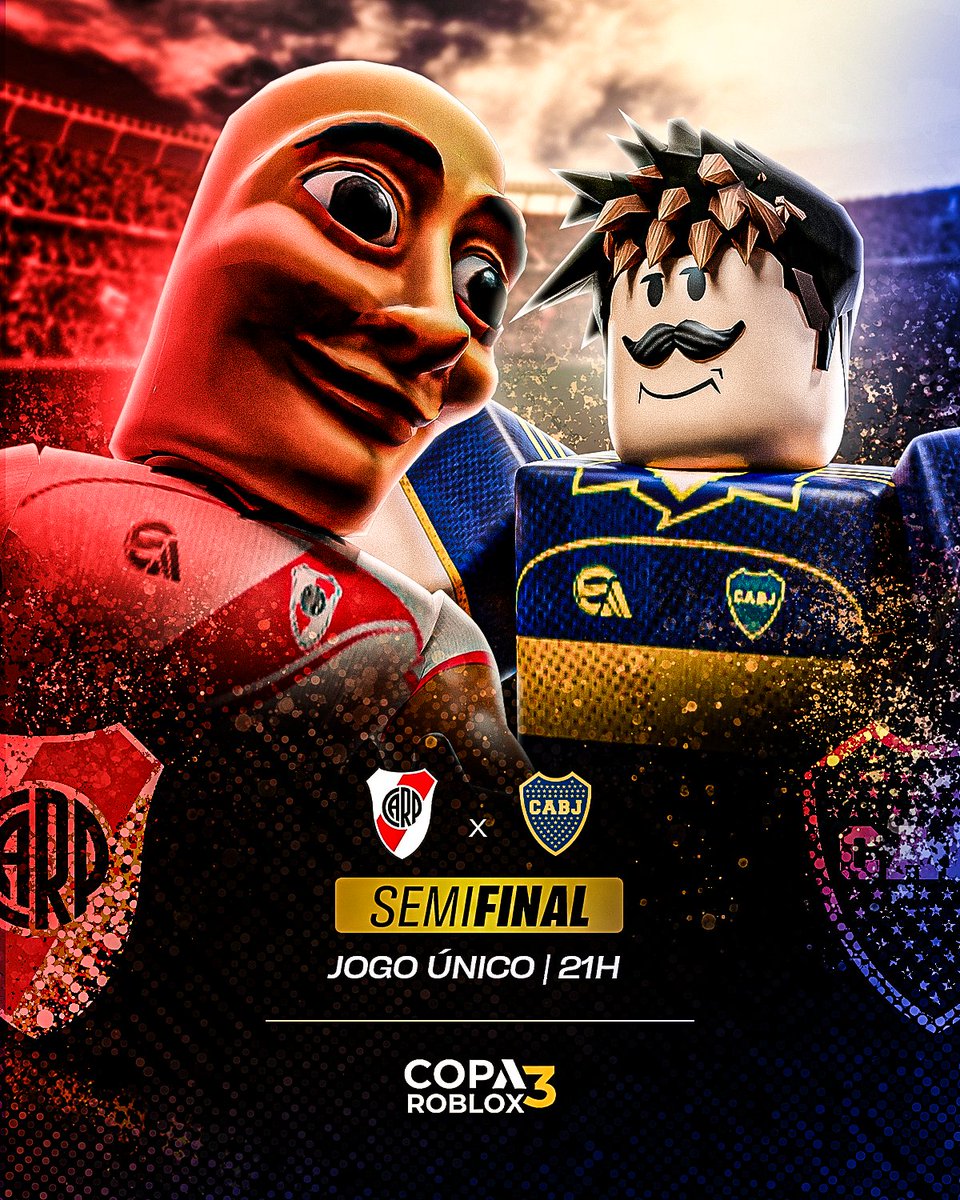robloxptbrasil's tweet image. Com a Eliminação do Boca Júnior contra o River Plate no Roblox nesse exato momento, a #CopaRoblox está nos assuntos mais comentados do Twitter da Argentina