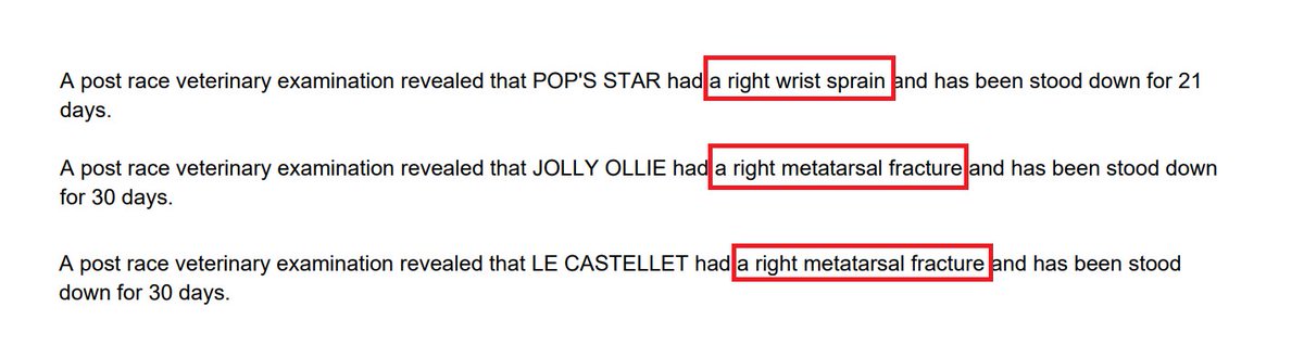 susanamet's tweet image. injuries at Cannington on Saturday also included 2 fractures. Only 30 days recovery given for both

Le Castellet" - a right metatarsal fracture
"Jolly Ollie"" - a right metatarsal fracture

#bangreyhoundracing 

racingwa.com.au/rwa/meetings/g…