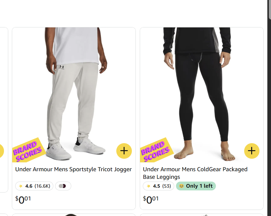 Pricerrors's tweet image. Under Armour $0.01 PRICE ERROR?
amzn.to/48srnLy