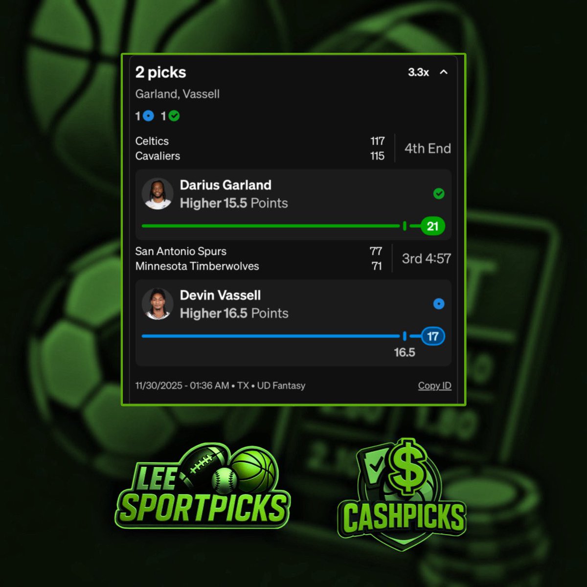 leesportpicks's tweet image. WE CASH IN MY CORD ✅☘️