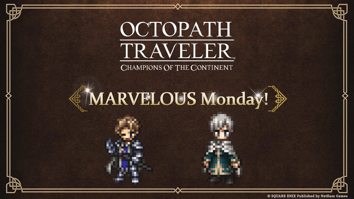 octopath_cotc's tweet image. Happy Marvelous Monday!🎉

A devout Knight and a skeptical Inquisitor are now here to guide you!

Will your party be blessed by Crick's purity or Temenos's... probing questions?

Tell us who joined your travel!#OCTOPATHCotC ‍