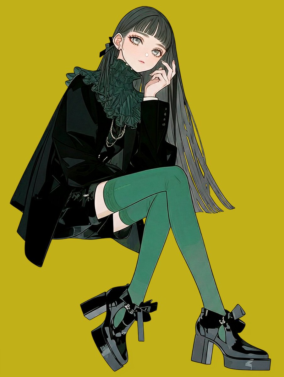 hay_mgmg's tweet image. ブラックスーツコーデ🖤💚💛