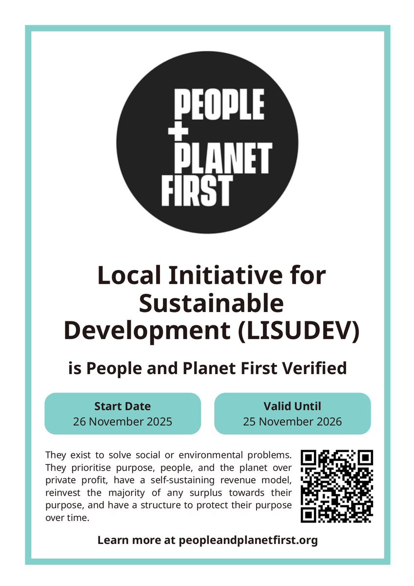 LLisudev2387's tweet image. We are excited to share that we are now a proud member of People and Planet First✨
This milestone demonstrates our commitment to building healthier, more sustainable, and climate-resilient communities in rural Cameroon.
#PeopleAndPlanetFirst #communitydevelopment #sustainability