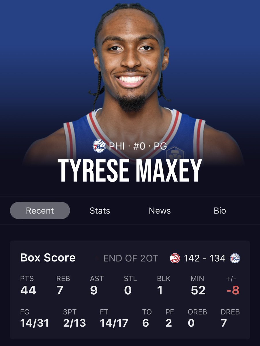 Double OT had Tyrese Maxey and Jalen Johnson going at it like crazy 🔥 