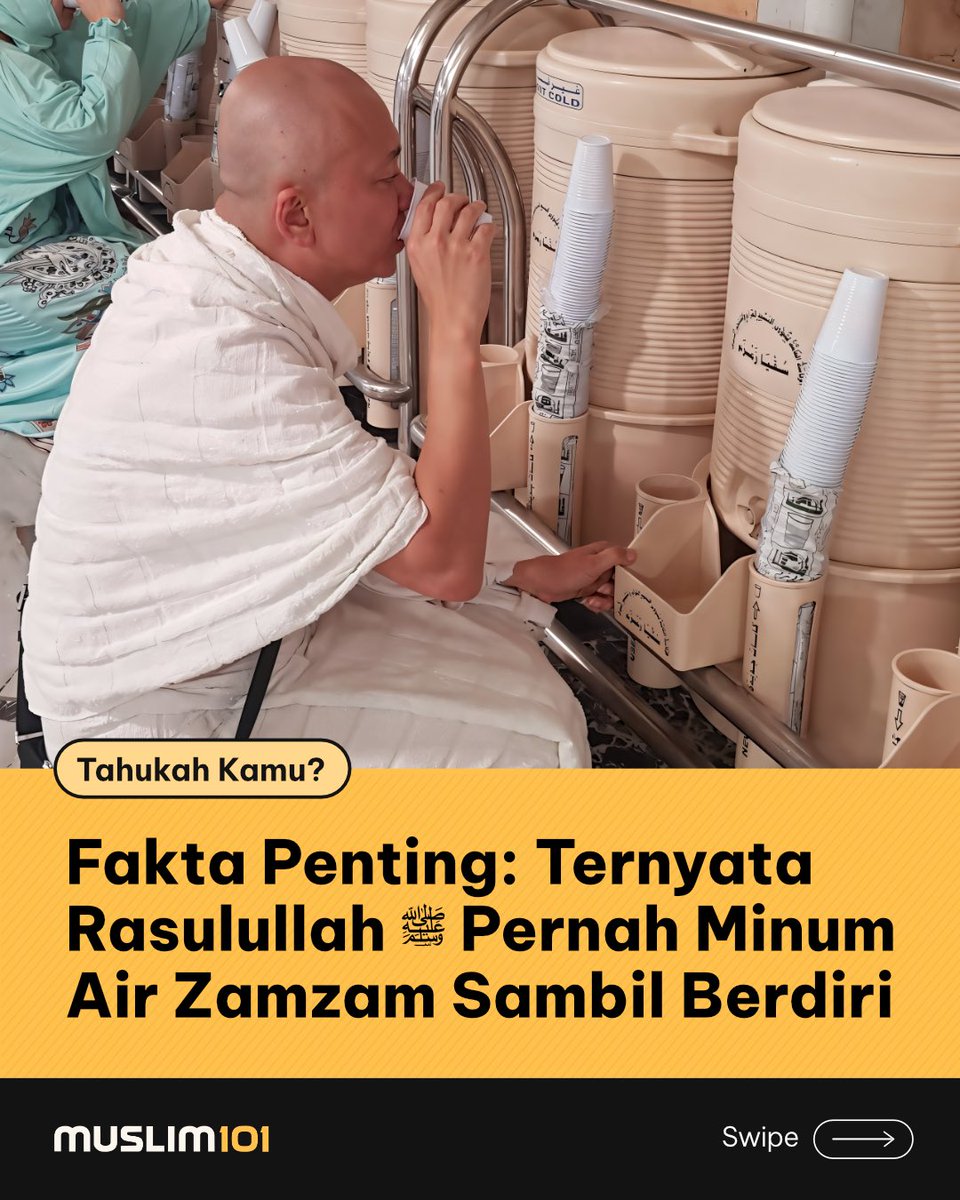 muslim101id's tweet photo. Ternyata ada satu momen ketika Nabi ﷺ tidak minum sambil duduk dan ini alasannya😇 

#muslim101 #muslim #zamzamwater #prophetmuhammed https://t.co/kbeyIDpROl