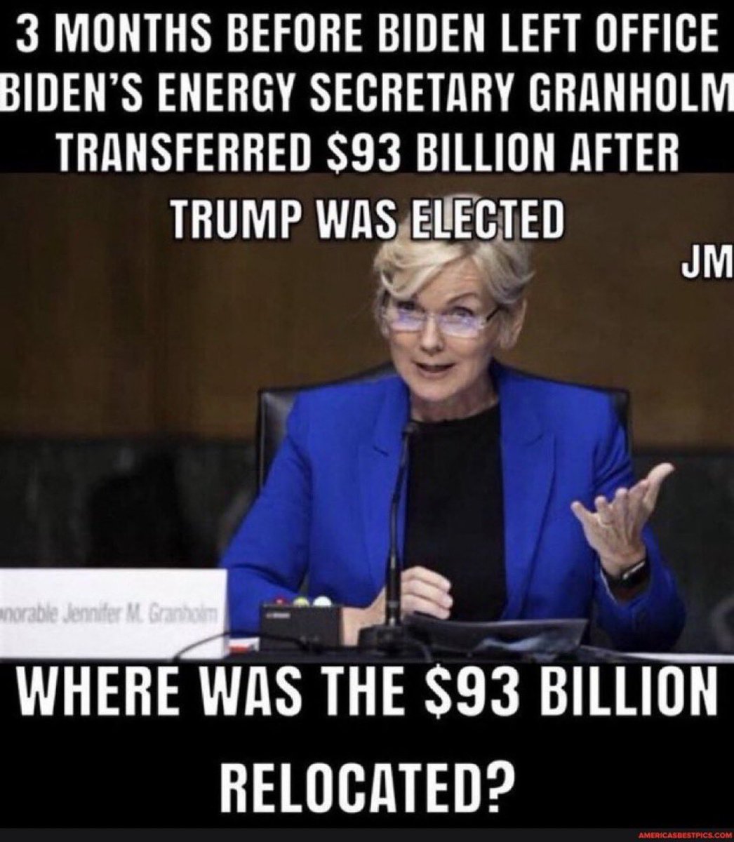 CRRJA5's tweet image. I just don’t understand thievery allowed by our Congress. 
Where is the investigation?

Jennifer Granholm was in charge of the Dept. of Energy under Biden. She shoveled out $93,000,000,000 in her last 76 days in office in the form of
&quot;loans&quot; to &quot;green&quot; businesses that weren&apos;t…