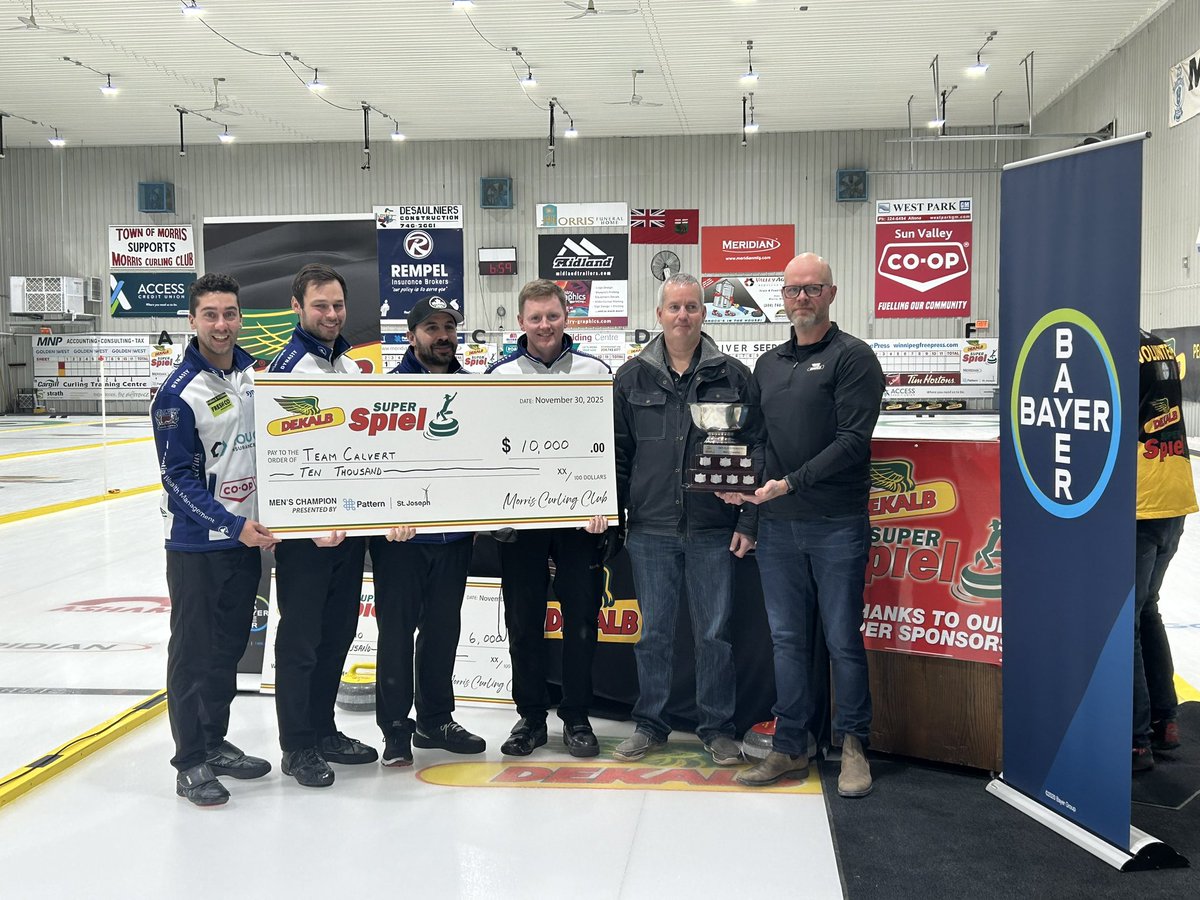 After qualifying in the Atkins Classic and Red Deere Curling Classic, the boys came through with a victory this weekend in Morris, taking home the 🏆 with a 3 win Sunday. Thanks to the volunteers and sponsors for putting on a great event 🥇