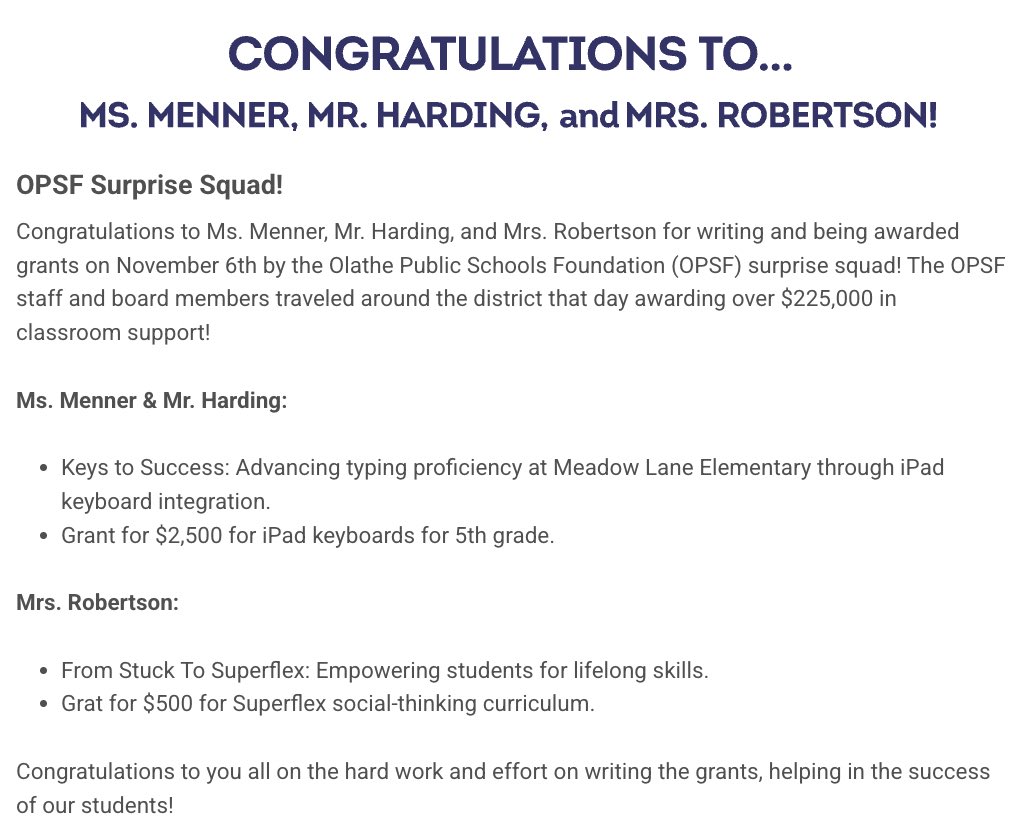 Meadow Lane Elementary USD 233 tweet media