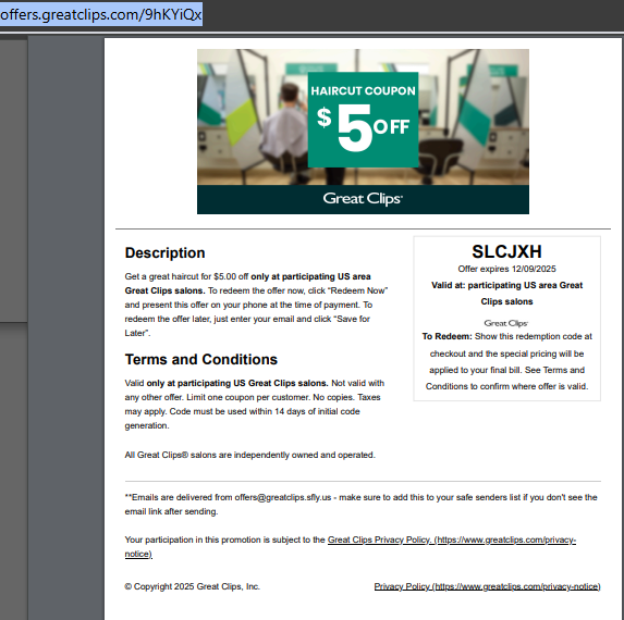 12.99 Great Clips Coupon Code April 2026 tweet media