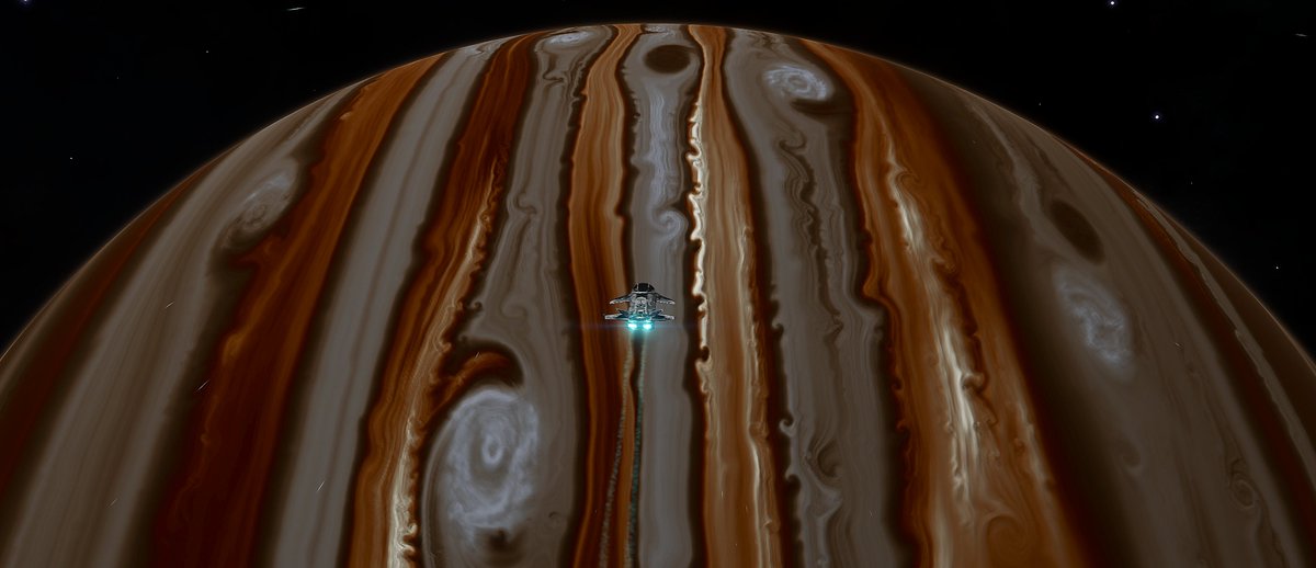 Captains Log MFS Day 3,255 - A rare and beautiful Water Giant is confirmed by our planetary science teams as we enter orbit and are mesmerized by the vibrant orange stripes surrounding the planet.
#Elitedangerous <a href="/EliteDangerous/">Elite Dangerous</a> <a href="/AnthorNet/">AnthorNet (EDSM/SCIM)</a> <a href="/DavidBraben/">David Braben</a> <a href="/DeepSNetwork/">Deep Space Network</a>