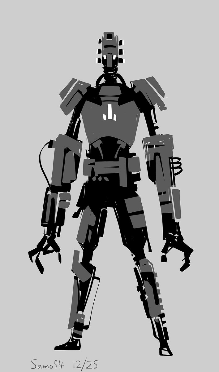 SamoArt94's tweet image. Another fun design, done starting with a silhouette!

#robotdesign #scifi #scifiart #conceptart