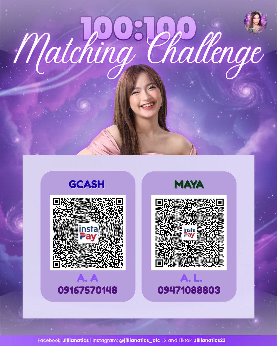 Jillianatics23's tweet photo. 𝟏𝟎𝟎:𝟏𝟎𝟎 𝐂𝐇𝐀𝐋𝐋𝐄𝐍𝐆𝐄

The 100:100 Challenge is now officially open!

We’re inviting 100 Jillianatics to contribute ₱100 each to help us reach our goal and bring our plans to life.

All funds will be used for Jillian’s future events and projects. https://t.co/AgxH2vyfqR