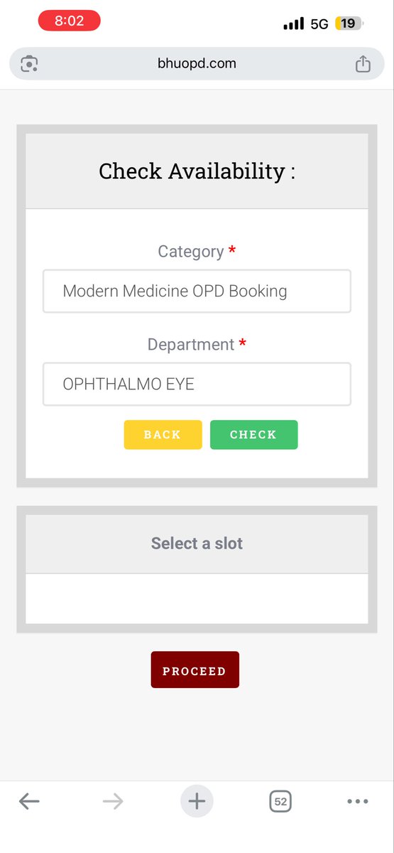 AnkitAPFC's tweet photo. Such terrible UI @directorimsbhu @bhupro . People will forced to stand in long queues if they can’t get online bookings. Please look into this sir @directorimsbhu . https://t.co/yRInymFdZI