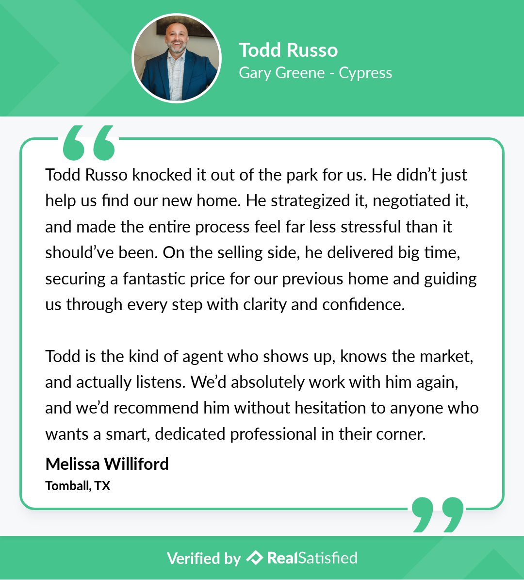 This recommendation illustrates one of the reasons why I love my job. realsatisfied.com/Todd-Russo via <a href="/realsatisfied/">RealSatisfied</a>
