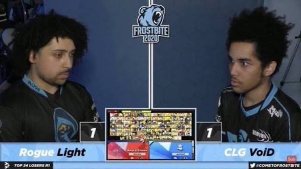 Yunkeleeman's tweet image. Being a top smash player is so funny cause half the time VoiD looks like Light after getting blown up in a boomerang cartoon.